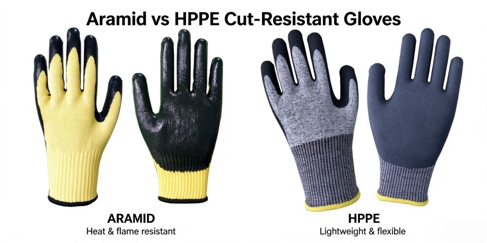 Aramid vs HPPE glove Aramid vs HPPE glove