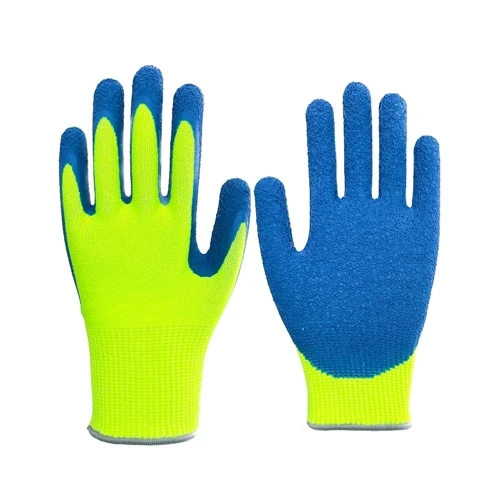 HPPE Cut Resistant Gloves with Crinkle Latex Coating for the Glass Industry